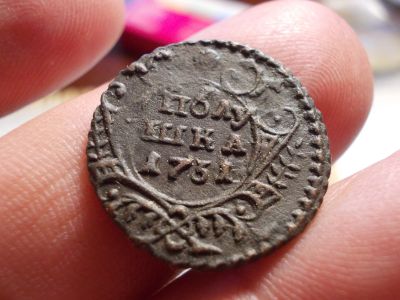 Лот: 16539574. Фото: 1. Отменная Полушка 1731 года. БеЗ... Россия до 1917 года