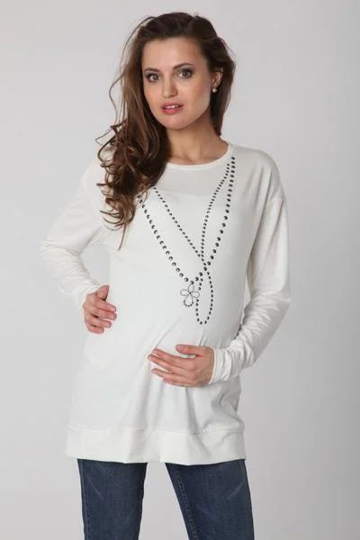 Лот: 3954324. Фото: 1. Туника "Mamita" с жемчужными бусами... Кофты, туники