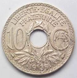 Лот: 216733. Фото: 1. Франция. 10 сантим 1939г. (2). Европа