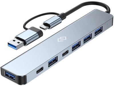 Лот: 25010292. Фото: 1. USB_Хаб 4xUSB_2.0+1xUSB3.0+1xType... USB хабы