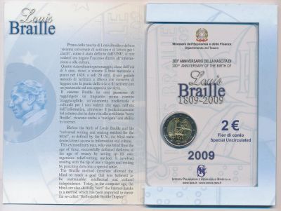 Лот: 12138517. Фото: 1. Италия 2 евро 2009 года 200 лет... Европа