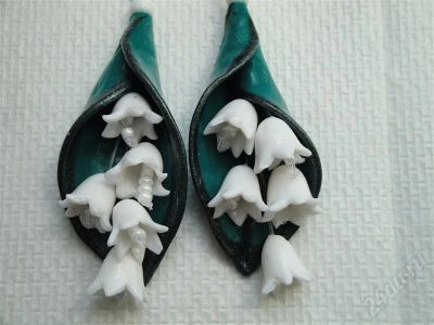 Лот: 379113. Фото: 1. Изделия из полимерной глины,серьги... Серьги, каффы