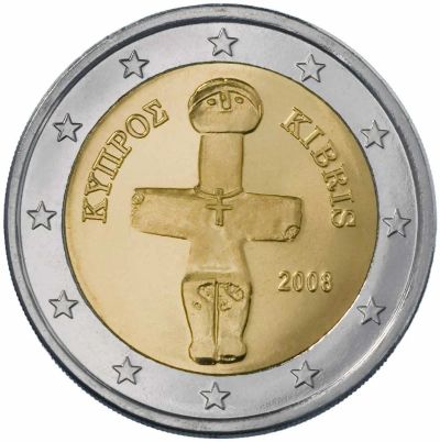 Лот: 6521062. Фото: 1. Кипр 2 евро, 2008. Европа