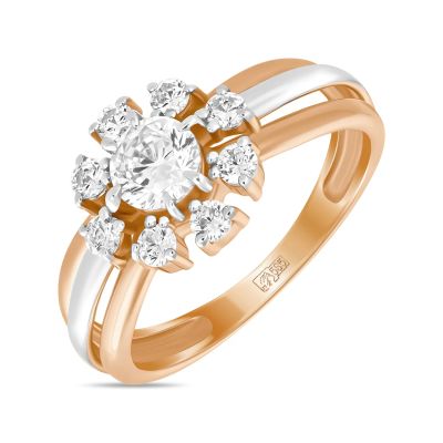 Лот: 24362923. Фото: 1. Кольцо с фианитами. Кольца, перстни