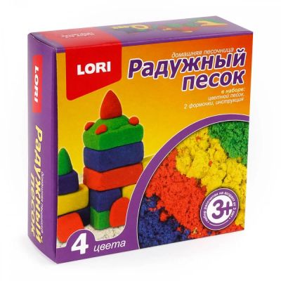 Лот: 16176638. Фото: 1. Радужный песок. Набор из 4 цветов... Для лепки
