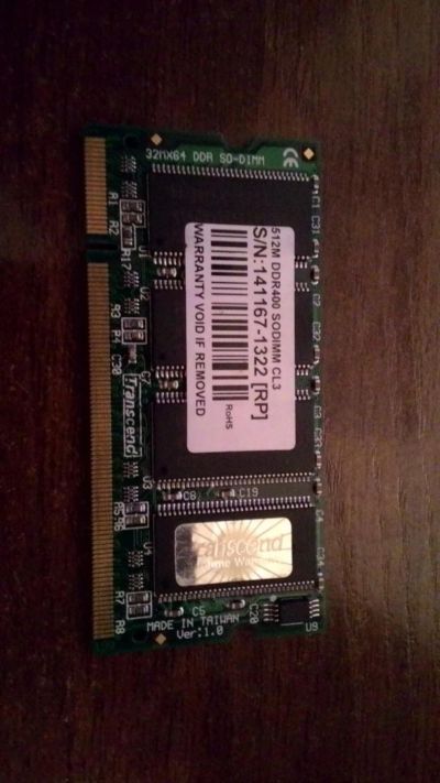 Лот: 6484457. Фото: 1. ddr400 sodimm cl3 512mb. Оперативная память