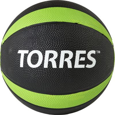 Лот: 22374785. Фото: 1. Медбол 4 кгTorres AL00224 черно-зелено-белый. Фитнес, аэробика и гимнастика