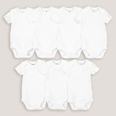 Лот: 25393576. Фото: 1. Комплект из 7 белых боди LaRedoute. Другое (одежда, обувь, галантерея)