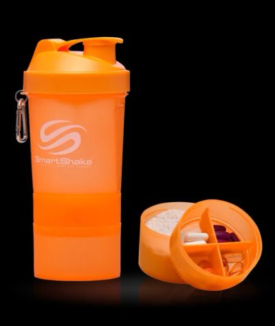 Лот: 3314293. Фото: 1. Шейкер оранжевый Неон SmartShake... Спортивная посуда