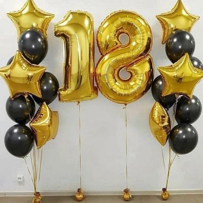 Лот: 15435340. Фото: 1. Шары цифра золотые!. Воздушные шары