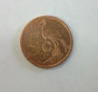 Лот: 21180983. Фото: 1. Монета ЮАР 5 центов 2010г. Африка