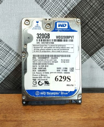 Лот: 19359684. Фото: 1. Жесткий диск SATA-II 2,5 WD3200BPVT... Жёсткие диски (HDD)