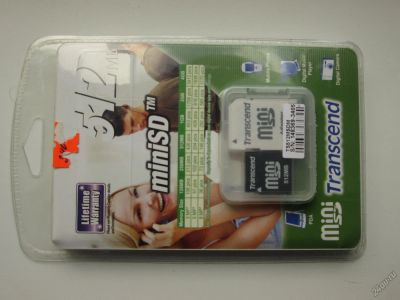 Лот: 5563203. Фото: 1. miniSD 512mb c переходником transcend... Карты памяти