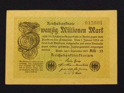 Лот: 4988641. Фото: 1. 20 миллионов марок 1923 год. Германия... Германия и Австрия