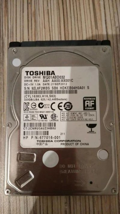 Лот: 10715709. Фото: 1. Жёсткий диск Toshiba MQ01ABD032... Жёсткие диски