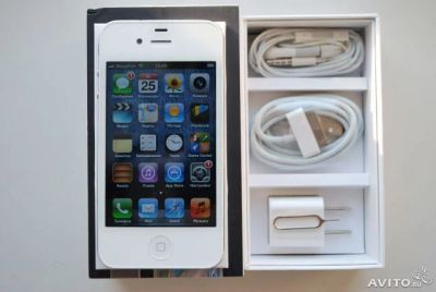 Лот: 3552069. Фото: 1. Apple iPhone 4 16GB белый. Состояние... Смартфоны