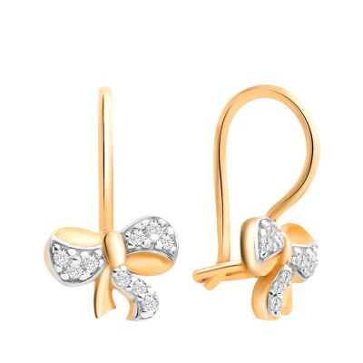 Лот: 23841078. Фото: 1. Серьги детские TALANT Бант из... Серьги, каффы