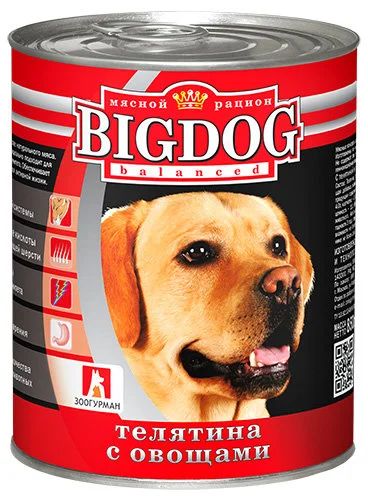 Лот: 14278698. Фото: 1. Big Dog (Биг Дог) Телятина Овощи... Корма