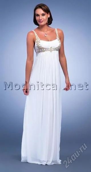 Лот: 2491151. Фото: 1. Белое летнее платье в пол. Платья