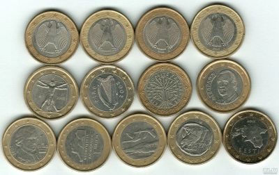 Лот: 13549677. Фото: 1. 1 евро Германия-Италия-Ирландия-Франция-Испания-Нидерланды-Греция-Эстония-Финляндия-Австрия... Наборы монет
