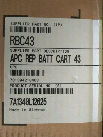 Лот: 8415133. Фото: 1. Батарея аккумуляторная APC RBC43... ИБП, аккумуляторы для ИБП