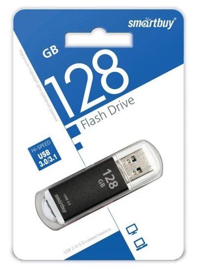 Лот: 20638439. Фото: 1. USB 3.0 Flash SmartBuy V-Cut черный... Карты памяти