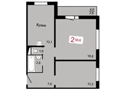 Лот: 11048802. Фото: 1. 2-комн. 56,6 кв.м. в ЖК "Новониколаевский... Квартиры, студии