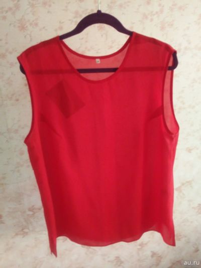 Лот: 17058247. Фото: 1. Блуза летняя Красная, размер 48. Блузы, рубашки