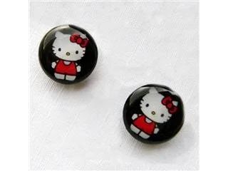 Лот: 146692. Фото: 1. Гвоздики Hello Kitty. Серьги, каффы