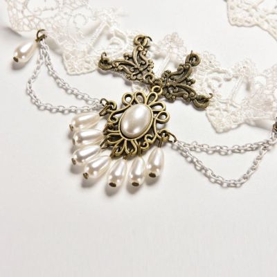 Лот: 8699814. Фото: 1. Колье. "Белая леди"2. Колье