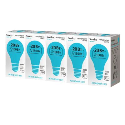 Лот: 14566651. Фото: 1. Лампа светодиодная Sweko 42LED-A65-20W-230-4000K-Е27... Лампочки