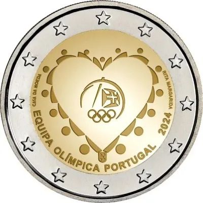 Лот: 23272928. Фото: 1. Португалия 2 евро 2024 года. Команда... Европа