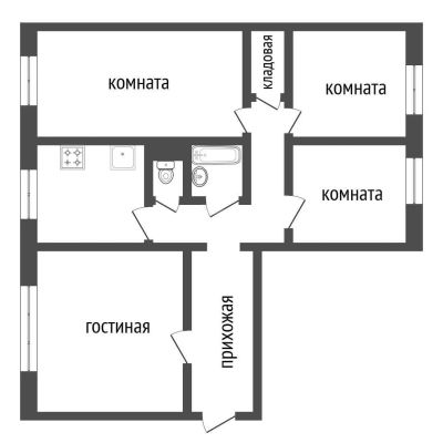 Лот: 25353803. Фото: 1. 4-комн. квартира , Красноярск... Квартиры, студии