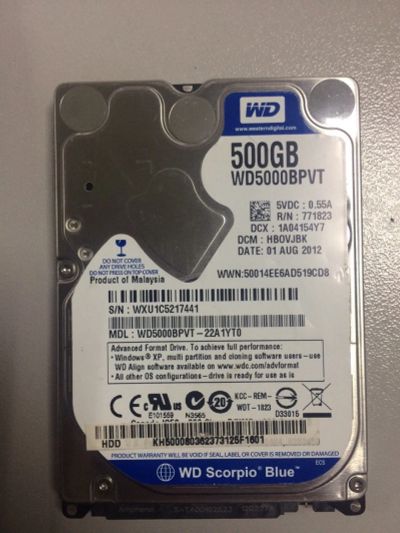 Лот: 15013028. Фото: 1. Жесткий диск для ноутбука 500gb. Жёсткие диски (HDD)