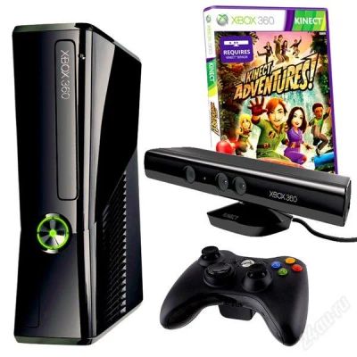 Лот: 890141. Фото: 1. Xbox 360 slim 4Гб +KINECT, мать... Игровые приставки, консоли