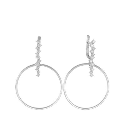 Лот: 23806892. Фото: 1. Серьги TALANT из серебра с фианитами. Серьги, каффы