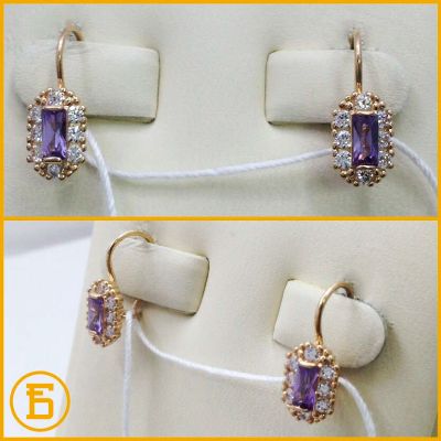 Лот: 9994769. Фото: 1. Золотые серьги 585 пробы. Вес... Серьги, каффы