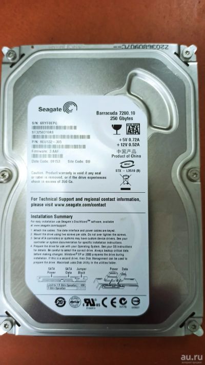 Лот: 17841387. Фото: 1. Жесткий диск Seagate ST3250310AS... Жёсткие диски (HDD)