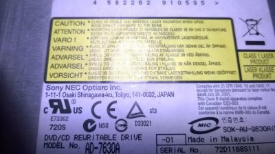 Лот: 9418499. Фото: 1. Sony NEC Optiarc AD-7630A Black. Приводы CD, DVD, BR, FDD