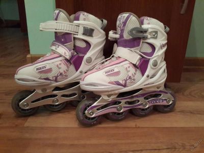 Лот: 5879630. Фото: 1. Ролики раздвижные Roces Abec3. Роликовые коньки, скейтборды, самокаты