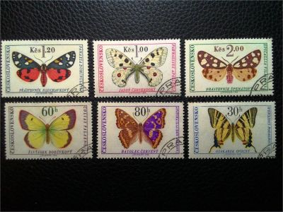 Лот: 10904392. Фото: 1. 1966. Чехословакия. Бабочки. Полная... Марки