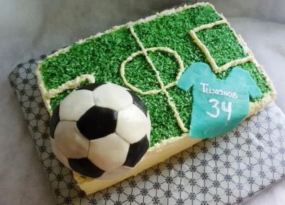Лот: 6088074. Фото: 1. торт для любителя футбола БеЗ... Торты, пирожные