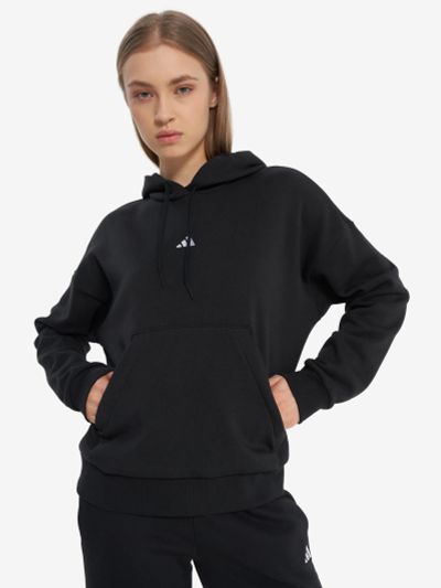 Лот: 25549467. Фото: 1. Худи женское adidas, Черный. Другое (спортивная одежда)
