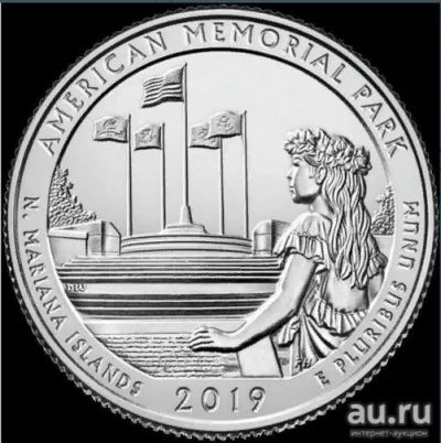 Лот: 13615616. Фото: 1. США 25 центов 2019 D 47-й парк... Америка