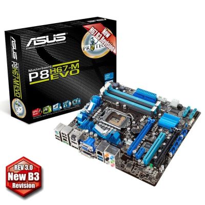 Лот: 10585230. Фото: 1. Asus p8h67 + i5-2500+ 4GB DDR... Материнские платы