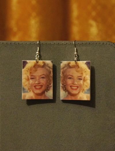 Лот: 5000676. Фото: 1. Серьги " Мэрилин Монро " ( Marilyn... Лепка из полимерной глины