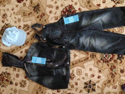 Лот: 4254433. Фото: 1. Джинсовая куртка и п/комбенезон. Костюмы, пиджаки, комбинезоны
