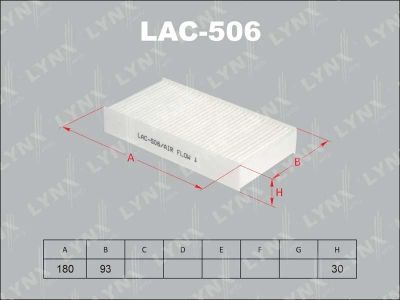 Лот: 13357225. Фото: 1. Lynx LAC-506 Салонный фильтр. Расходные материалы