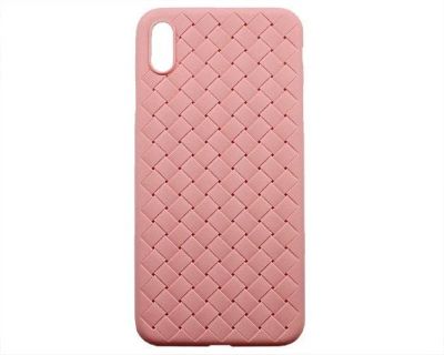 Лот: 20888199. Фото: 1. Чехол iPhone XS Max Плетеный розовый. Чехлы, бамперы