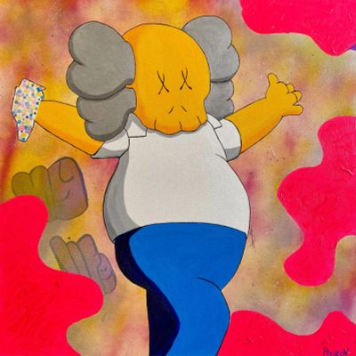 Лот: 19125532. Фото: 1. Картина интерьер Simpson KAWS... Картины, рисунки